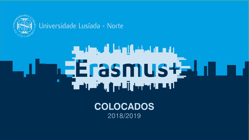 Erasmus+ Listas definitivas de colocação  Ano lectivo de 2018/2019